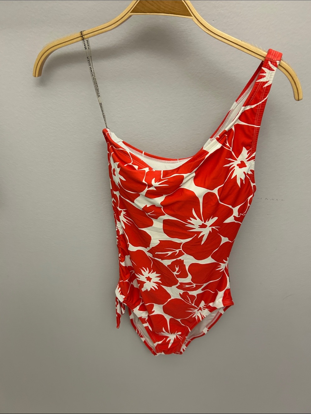 Vince Camuto Red and White Floral One-Shoulder Women’s  Swimsuit